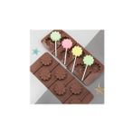 Siliko World Silikon Lolipop Kalıbı Çikolata Kalıbı Silikon Kalıp, Kahverengi - standart