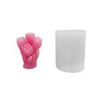 Silikon 3D 6 Güllü Çiçek Buketi Mum Kalıbı