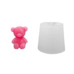 Silikon 3D Mini Süslemelik Oturan Sevimli Ayıcık Mum Kalıbı