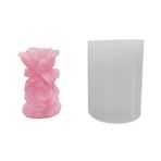 Silikon 3D Vazo Formlu Gül Mum Kalıbı