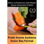 Silikon Baş Parmak Bıçağı Ayırıcı Meyve Sebze Kesme Toplama Aracı Bahçe Bakım Eldiven Bitki Hasat - diğer
