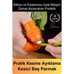 Silikon Baş Parmak Bıçağı Ayırıcı Meyve Sebze Kesme Toplama Aracı Bahçe Bakım Eldiven Bitki Hasat