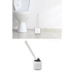 Silikon Başlıklı Klozet Fırça Takımı Yuvarlak, Klozet Banyo Wc Tuvalet Temizlik Fırça Seti