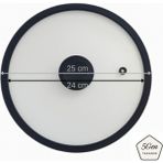 Silikon Çerçeveli ve Kulplu Modern Cam Tencere Kapağı – Tencere Çizmez, Sessiz Kapanan Soft Tasarım (18-20-24-26-28 Cm) - 24CM