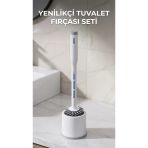 Silikon Deterjan Hazneli Esnek Tuvalet Fırçası - Banyo Temizliği İçin