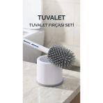 Silikon Deterjan Hazneli Esnek Tuvalet Fırçası Banyo Temizlik Ürünü