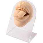 Silikon dil modeli, yumuşak simülasyon dil modeli, sahte kulak gövdesi parçası, piercing egzersiz takısı için, ekran piercing-eğitim aleti, sarı
