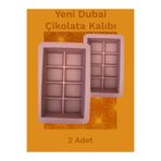 Silikon Dubai Çikolata Kalıbı 8 Bölmeli 9X14CM - 2 Adet