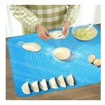 Silikon Hamur Açma Matı Büyük Boy 50x40 Cm Hamur Ölçekli Mavi