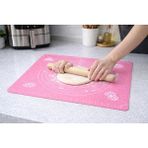 Silikon Hamur Açma Matı Ölçekli Hamur Açma Altlığı - Pembe