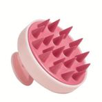 Silikon kafa masaj fırçası, su geçirmez şampuan masaj fırçası, yumuşak kabarcıklı, saç bakım aleti (pembe)