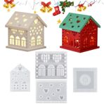 Silikon kalıp, ev, 4 parçalı set, silikon kalıp, Noel, 3D döküm kalıbı, evler, kendin yap döküm kalıpları, silikon hediye, alçı döküm, ev dekorasyonu için (kalp motifli, kalıptan çıkarılması kolay)