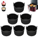 Silikon Kalıp Sıcak Hava Fritözü, 6 Adet Küçük Airfryer Silikon Kalıp, Sıcak Hava Fritözü için Tekrar Kullanılabilir Şekillendirici Kek Kalıbı, Yumurta, Puding, Muffin için Airfryer Aksesuarı