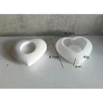 Silikon Kalıp Taş Tozu Parafin İthal Dekoratif Tealight Kalp Figür Mumluk Kalıbı Epoksi Hb120-0175