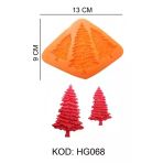 Silikon Kalıp Yılbaşı Çam Ağacı 3 Lü Hg-068