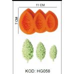 Silikon Kalıp Yılbaşı Çam Ağacı Derin 3 Lü Hg-058