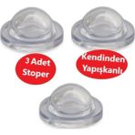 Silikon Kapı Stoperi Şeffaf 3 Adet Tamponu Kendinden Yapışkanlı Şeffaf Kapı Kolu Stopu