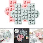 Silikon Kek Kalıp Çikolata Puzzle Şekilli Minik Puzzele Kalıbı Şeker Hamuru Jelibon Kalıbı