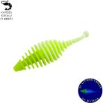 Silikon Kurt Yem - 3G 65Mm - Fishack Wormix - 1 Adet - Yeşil/Beyaz - Karides Kokulu