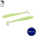 Silikon Kurt Yem - 4,2G 105Mm - Turna/Levrek Silikonu - 1 Adet - Glow - Karides Kokulu
