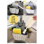 Silikon Lavabo Süngerliği Musluğa Asılan | Delikli Su Tahliyeli Bulaşık Süngeri Organizer