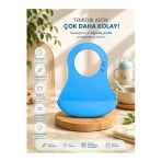 Silikon Mama Önlüğü Su Geçirmez Ayarlanabilir Bebek Önlüğü Bpa İçermeyen Geniş Cepli Beslenme Önlüğü Mavi