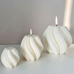 Silikon Mum 3D Küçük Boy Dönen Sütun Geometrik Dalgalı Sabun Beton Ve Taş Tozu Kalıbı