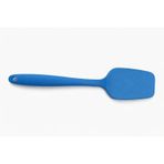 Silikon Pişirme - Servis Kaşığı (Pilav Kaşığı/Kürek Spatula), Isıya Dayanıklı, Çizmez, Askılı, Tek Parça Tasarım (1, Mavi)