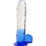 Silikon Şeffaf Mavi Realistik Dildo 15 cm