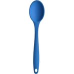 Silikon Servis ve Yemek Hazırlama Kaşığı, Yumuşak Uç, Komple Silikon, 27 cm, Mavi Kaşık, Yanmaz Yapışmaz, Tencere Çizmez, 1 Adet