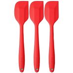 Silikon Spatula Seti Kırmızı Büyük Boy Yanmaz Çizmez