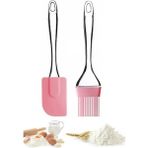 Silikon Spatula ve Fırça Seti, Silikon Yağ Fırçası, Silikon Yağ Sos Yumurta Fırçası, Damla Saplı Mut - Çok Renkli - Standart
