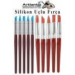 Silikon Uçlu Fırça Modelaj 10 Lu 1 Paket Kauçuk Polimer Kil Çömlek Seramik Şekillendirici Kalem Rötuş Kalem Seti