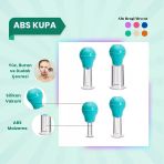 Silikon Vakumlu ABS Plastik Yüz Masaj Kupası 4'lü Set Yeşil