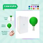 Silikon Vakumlu Cam Yüz Masaj Kupası No:1 Açık Yeşil
