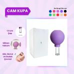 Silikon Vakumlu Cam Yüz Masaj Kupası No:1 Koyu Mor
