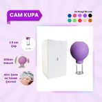 Silikon Vakumlu Cam Yüz Masaj Kupası No:2 Koyu Mor