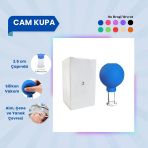 Silikon Vakumlu Cam Yüz Masaj Kupası No:2 Mavi
