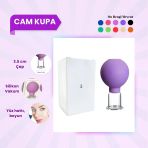 Silikon Vakumlu Cam Yüz Masaj Kupası No:3 Koyu Mor