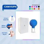 Silikon Vakumlu Cam Yüz Masaj Kupası No:3 Mavi