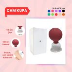 Silikon Vakumlu Cam Yüz Masaj Kupası No:4 Kırmızı