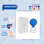 Silikon Vakumlu Cam Yüz Masaj Kupası No:4 Mavi