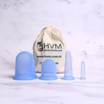 Silikon Vakumlu Masaj Kupası, Kuru Kupa, Selülit 4'lü Set Mavi