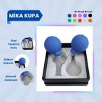 Silikon Vakumlu Mika Yüz Masaj Kupası 2'li Set Mavi