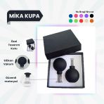 Silikon Vakumlu Mika Yüz Masaj Kupası 2'li Set Siyah