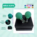 Silikon Vakumlu Mika Yüz Masaj Kupası 2'li Set Yeşil