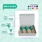 Silikon Vakumlu Mika Yüz Masaj Kupası 3'lü Set Yeşil