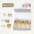 Silikon Vakumlu Mika Yüz Masaj Kupası 4'lü Set Bej