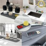 Silikon Yağdanlık Yağdanlık Altlığı Yağlık Standı Altlık Mutfak Lavabo Düzenleyici Çok Amaçlı Organizer Sunumluk Sabunluk - Gri