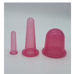 Silikon Yüz ve Boyun Masaj Kupa Seti 3'lü Pembe Renk